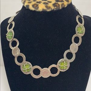 Sterling silver choker with ancient Roman glass
